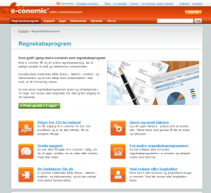 e-conomic online regnskabsprogram forside